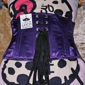 NWT 32"/2XL 950 PURPLE SILK Handmade CORSET Waist belt TRAINER RETRO ROCKABILLY